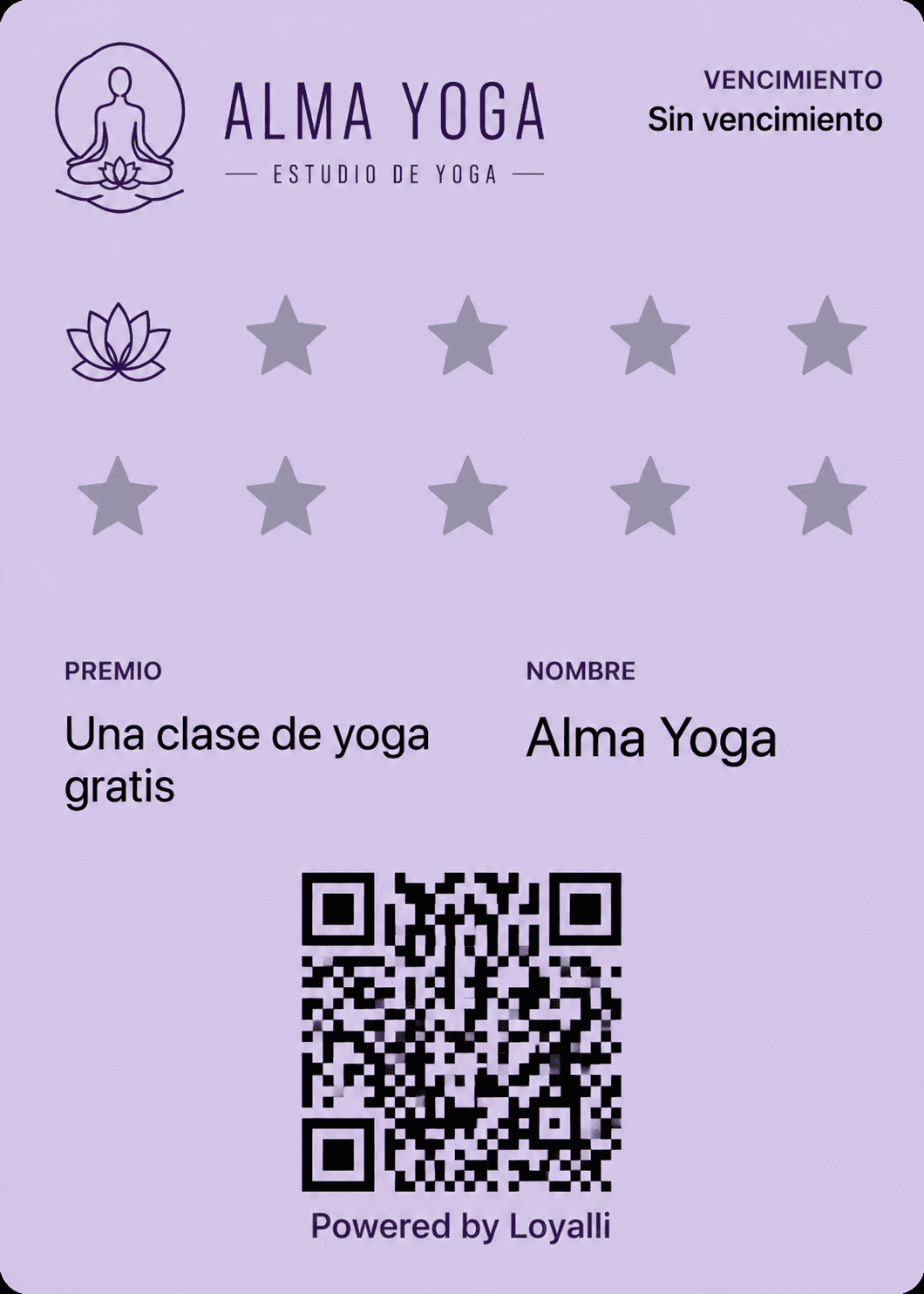 Tarjeta de lealtad de Alma Yoga