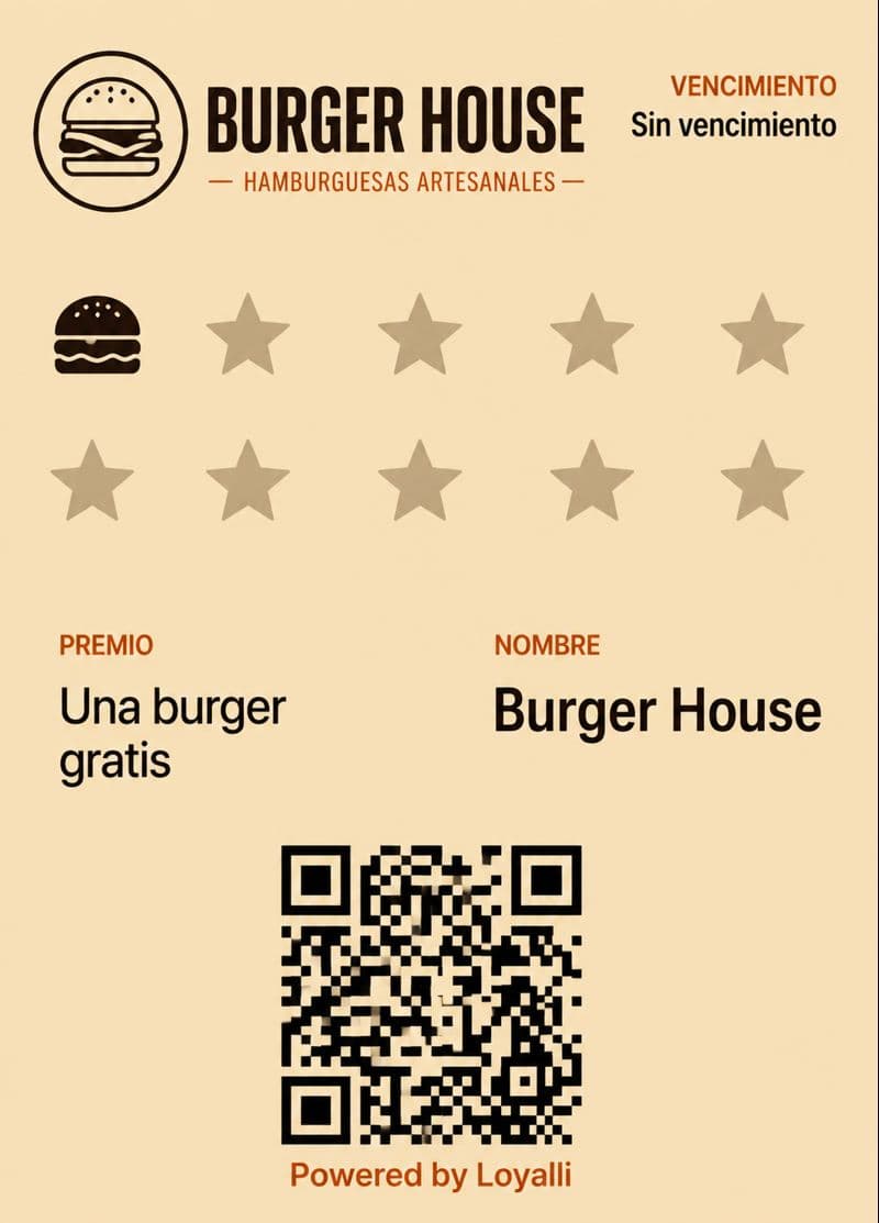 Tarjeta de lealtad de Burger House