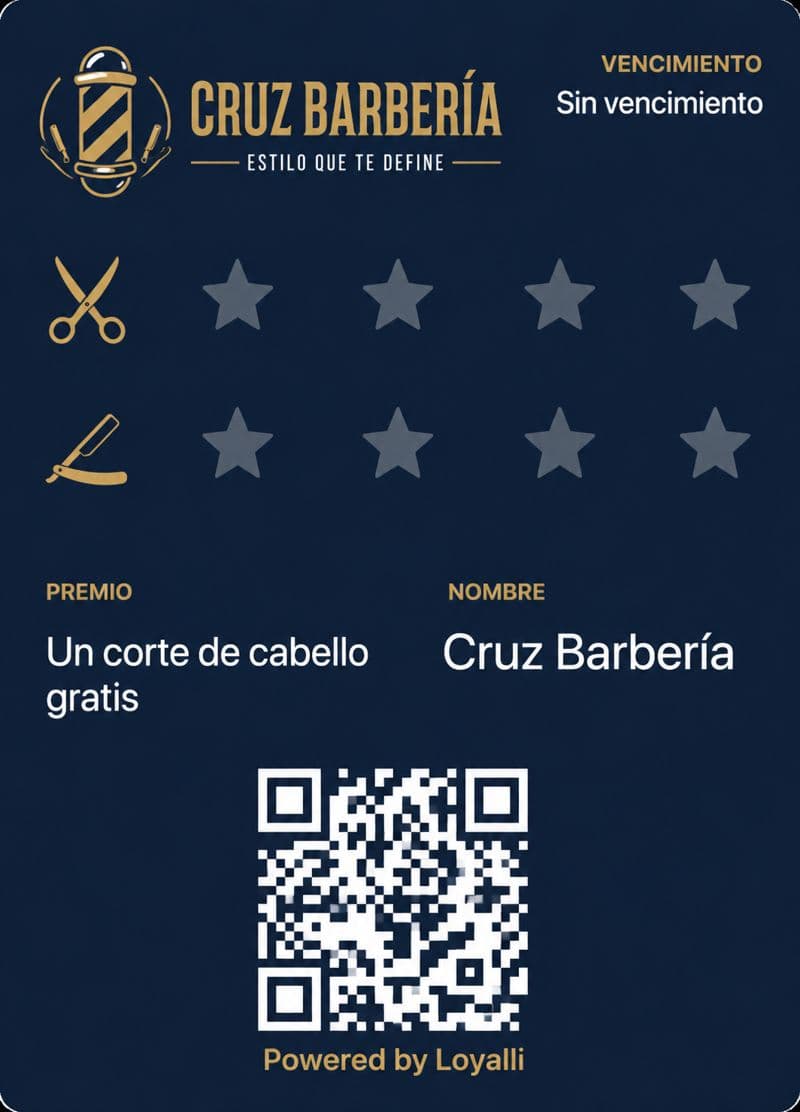 Tarjeta de lealtad de Cruz Barbería